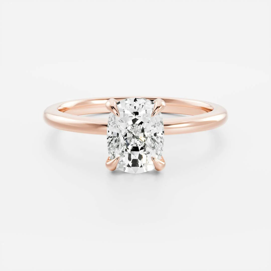 1.0CT Elongated Cushion Cut Lab Grown Diamond Solitaire Engagement Ring