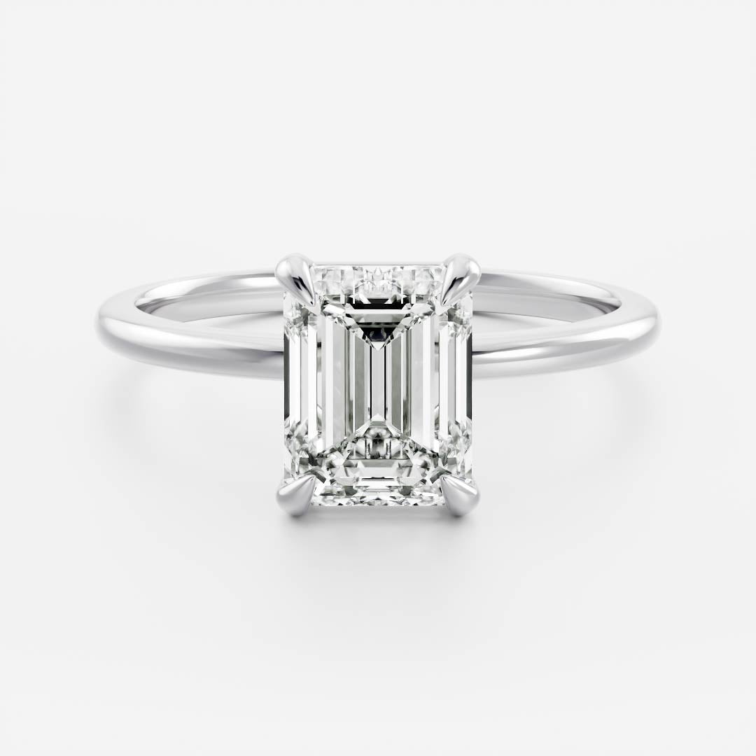 2.50CT Emerald Cut Lab Grown Diamond Solitaire Engagement Ring