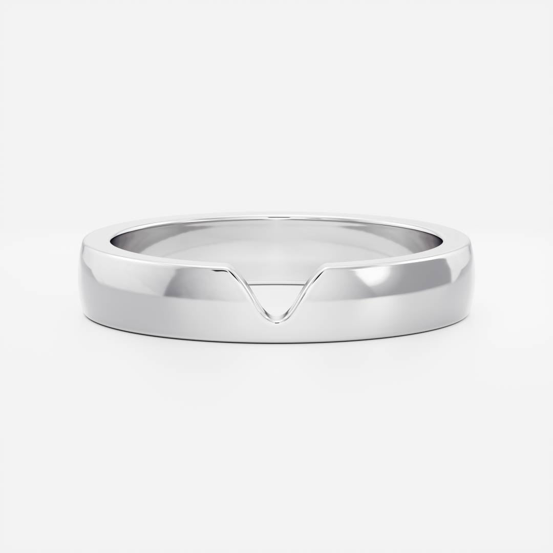 14K Solid Gold Comfort Fit Chevron Men's Wedding Band