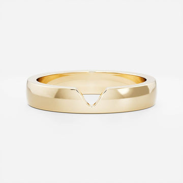 14K Solid Gold Comfort Fit Chevron Men's Wedding Band