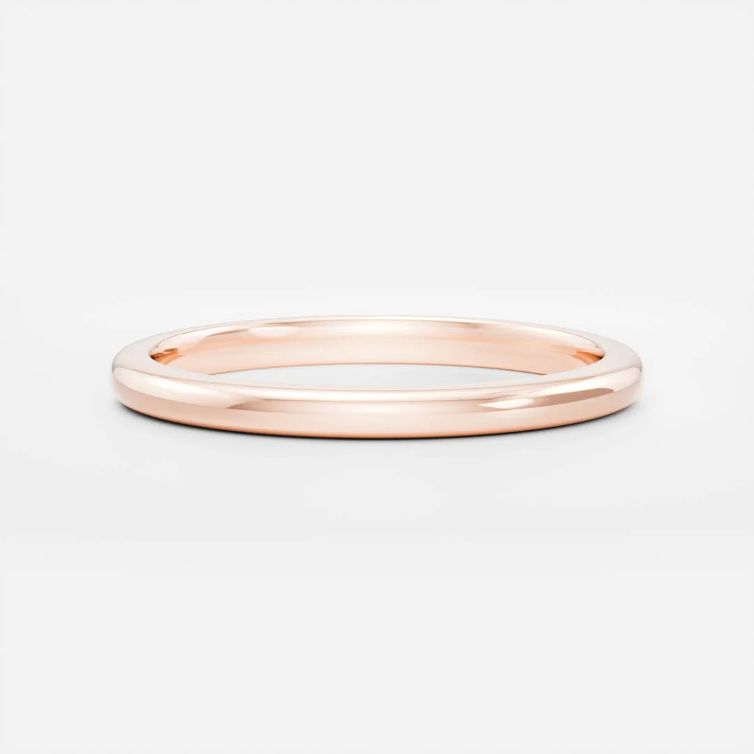 14K Solid Gold Simple Plain Wedding Band