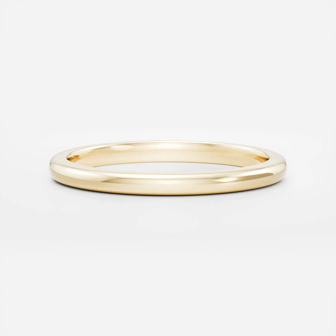 14K Solid Gold Simple Plain Wedding Band