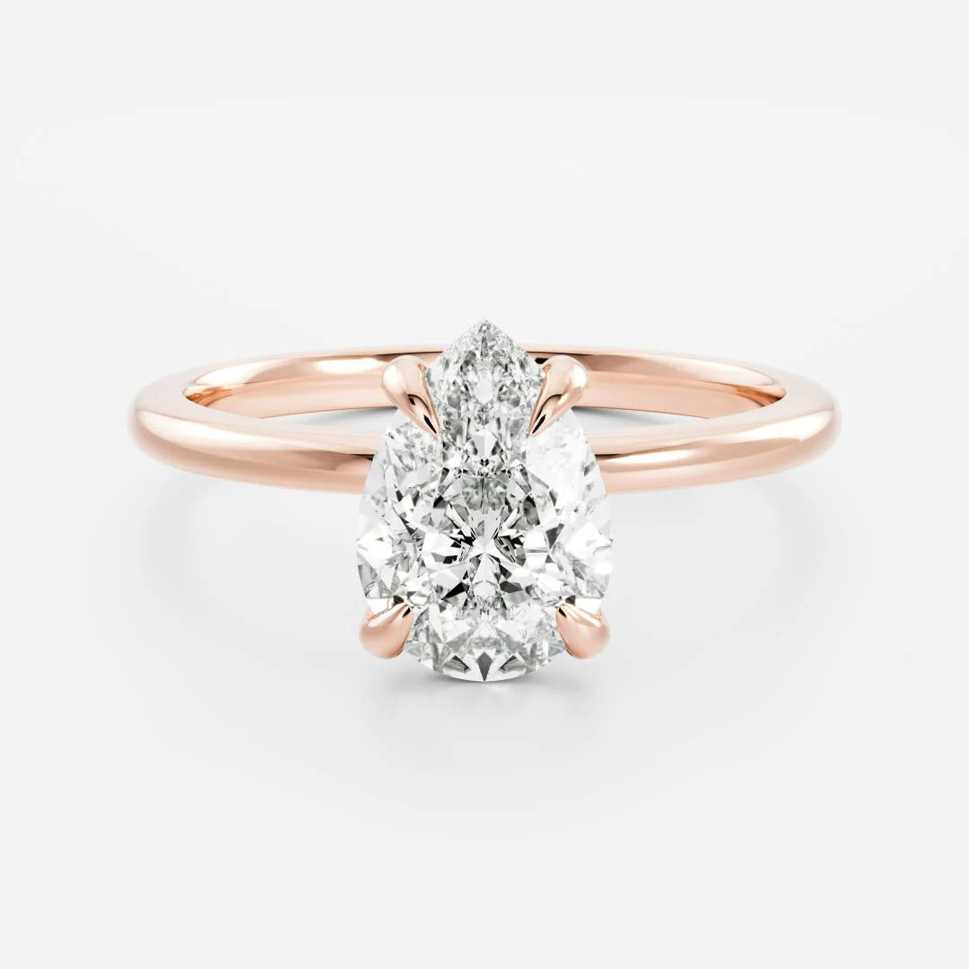 1.50CT Pear Cut Lab Grown Diamond Solitaire Engagement Ring