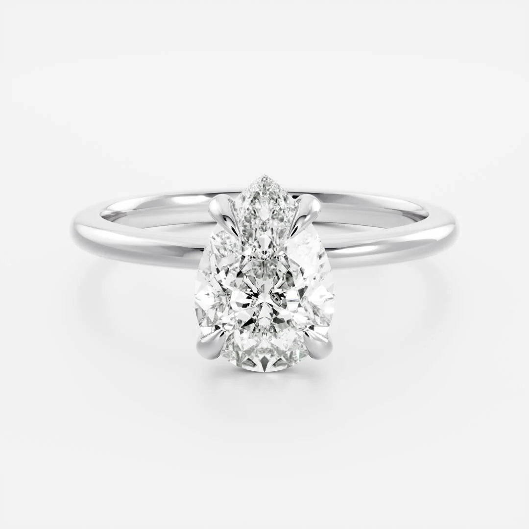 1.50CT Pear Cut Lab Grown Diamond Solitaire Engagement Ring
