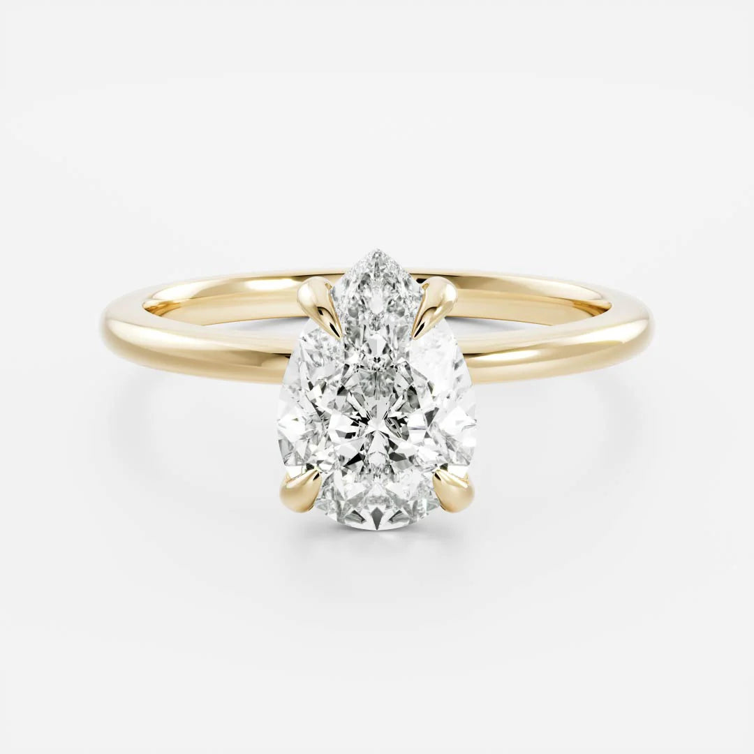 1.50CT Pear Cut Lab Grown Diamond Solitaire Engagement Ring