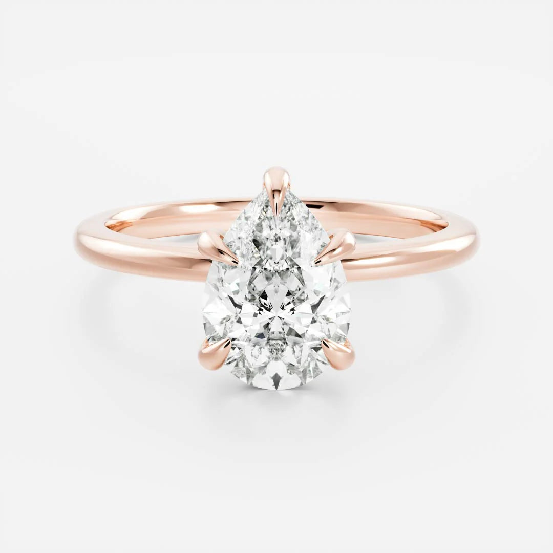 1.50CT Pear Cut Lab Grown Diamond Solitaire Engagement Ring