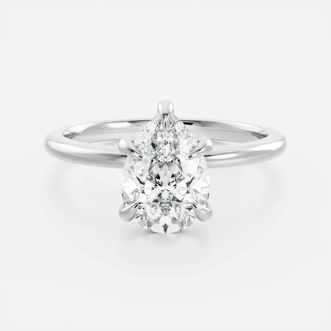 1.50CT Pear Cut Lab Grown Diamond Solitaire Engagement Ring
