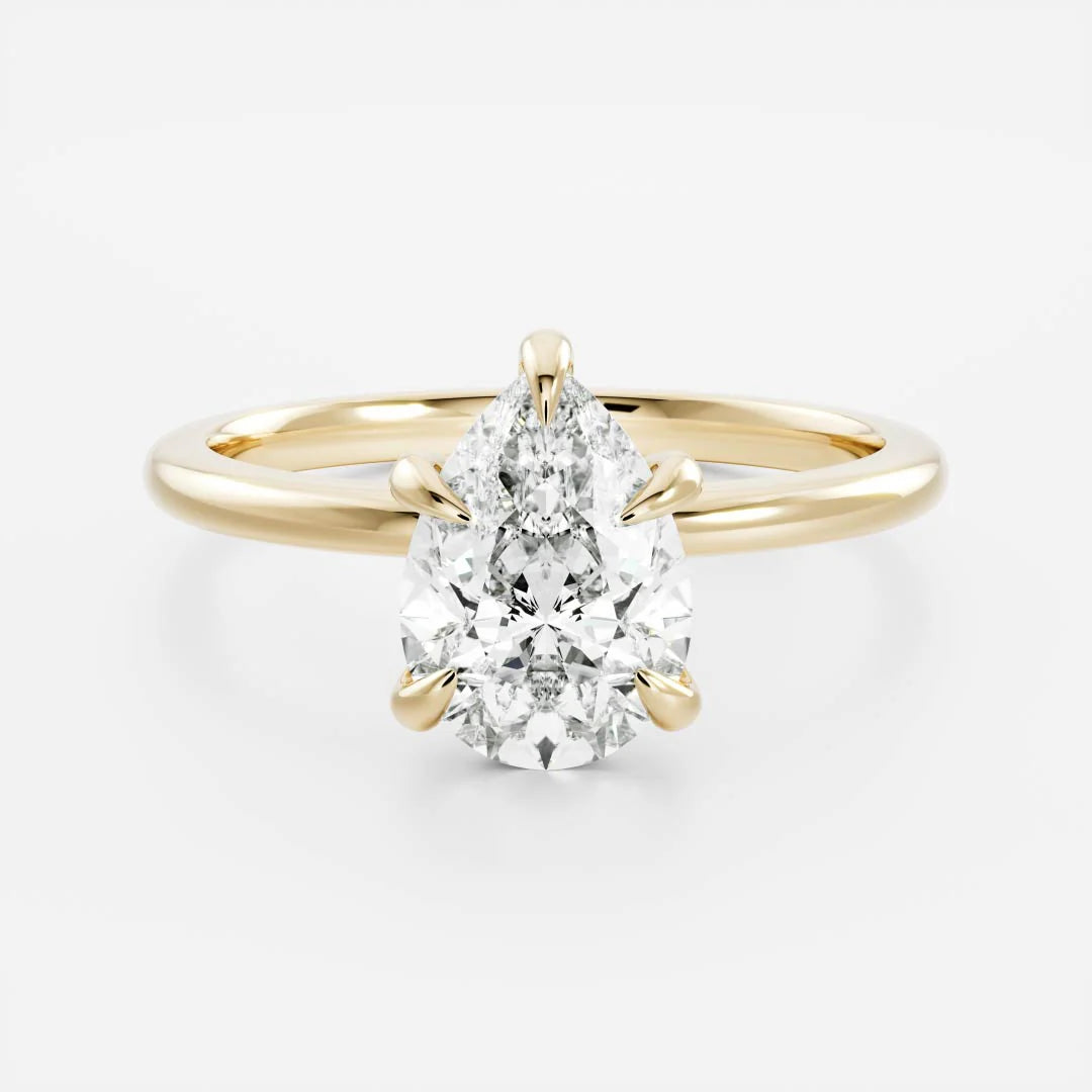 1.50CT Pear Cut Lab Grown Diamond Solitaire Engagement Ring