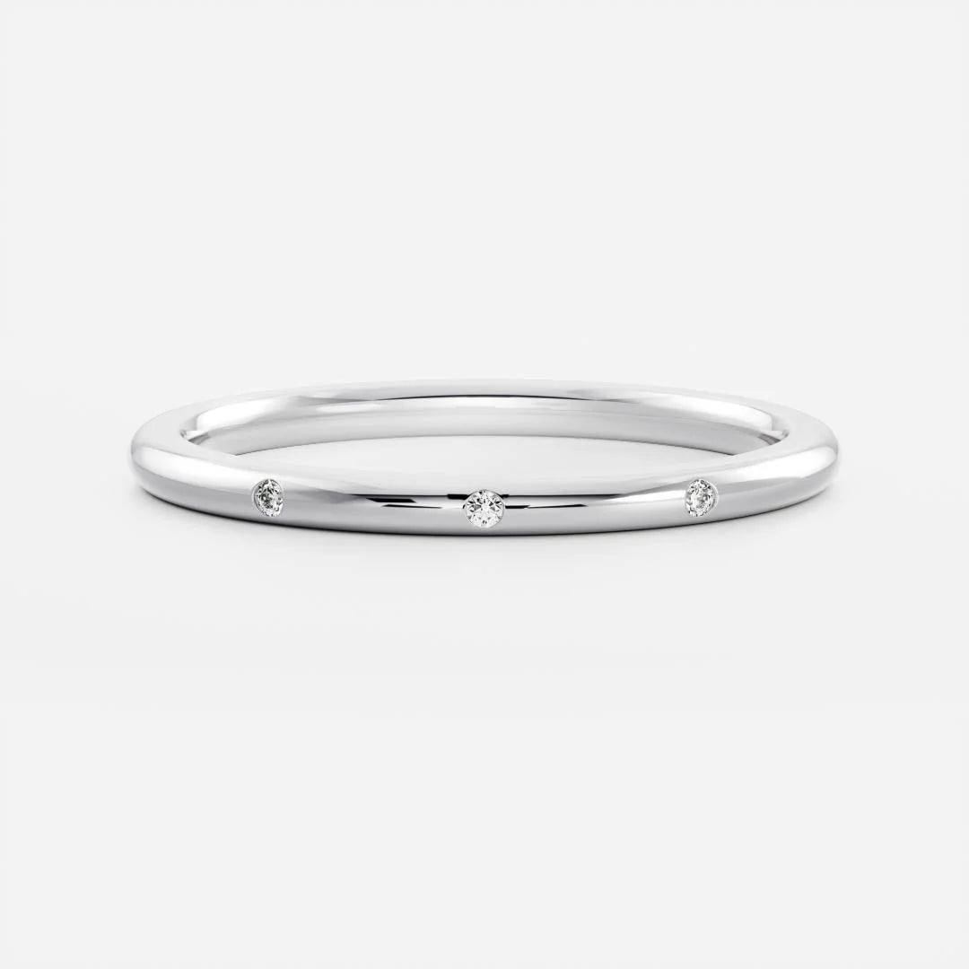 Flush Set Round Lab Grown Diamond Wedding Band