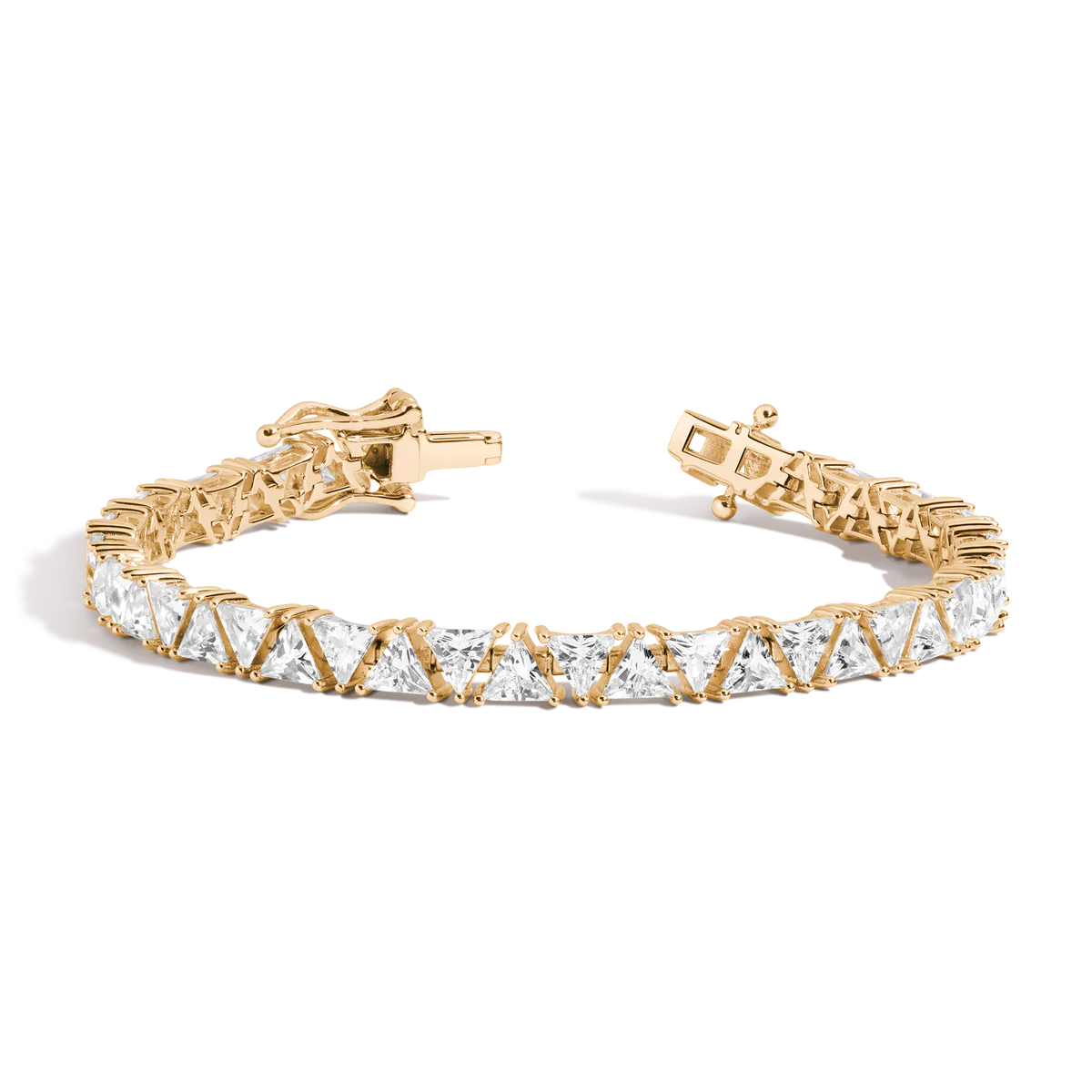 Trillion Cut Lab Grown Diamond Tennis Bracelet