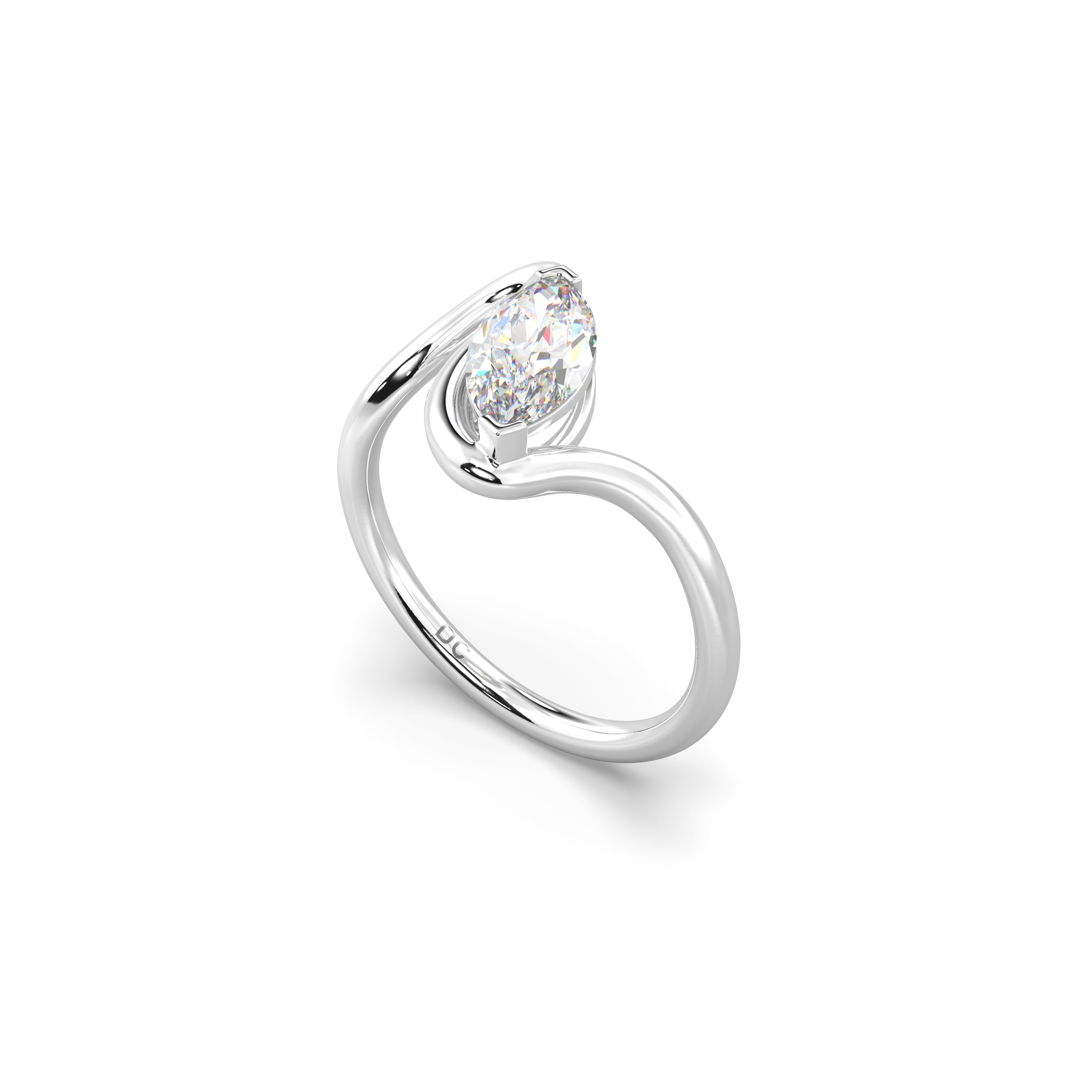 2.0CT Marquise Lab Grown Diamond Bypass Engagement Ring