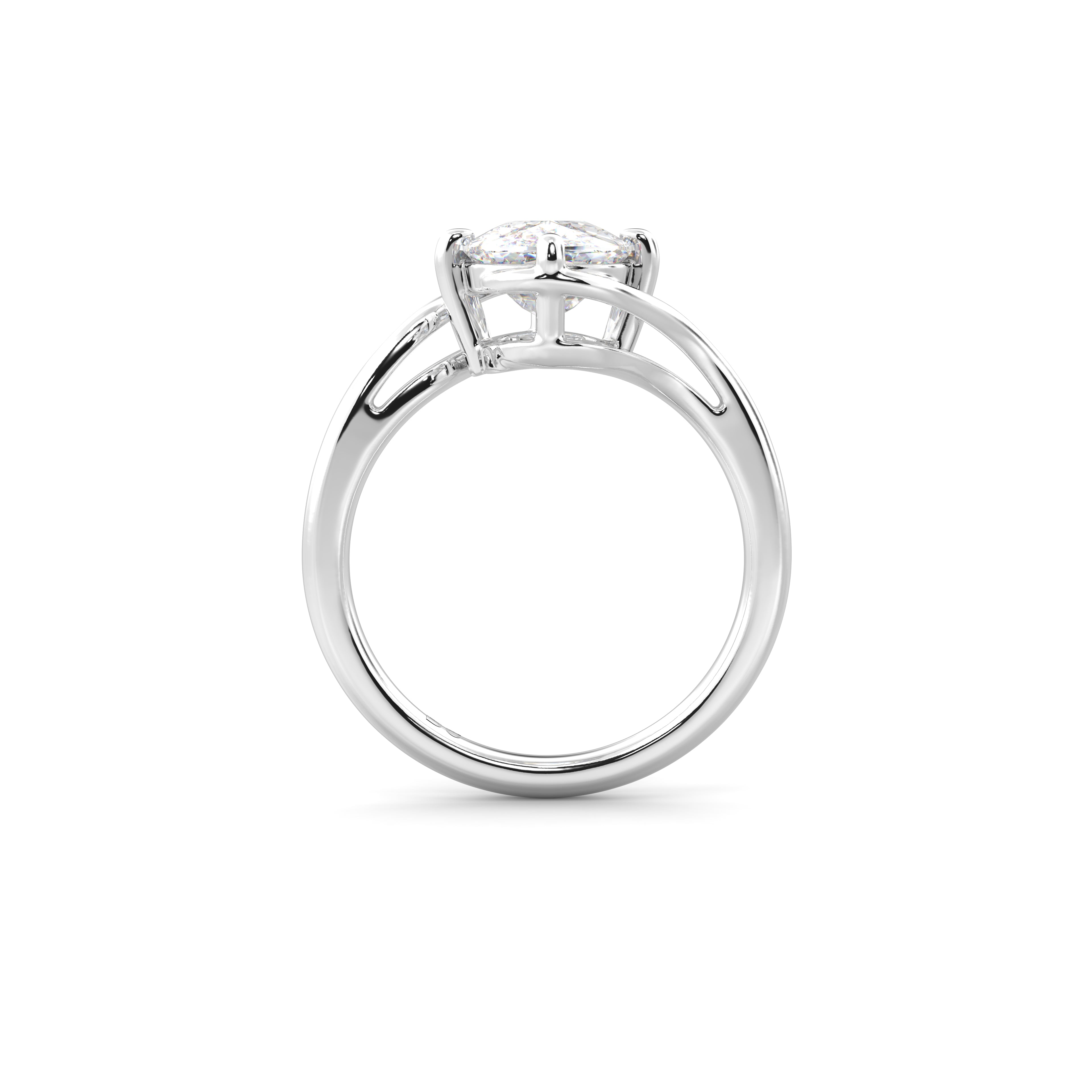 2.0CT Old Mine Cut Elongated Cushion Lab Grown Diamond Bypass Engagement Ring