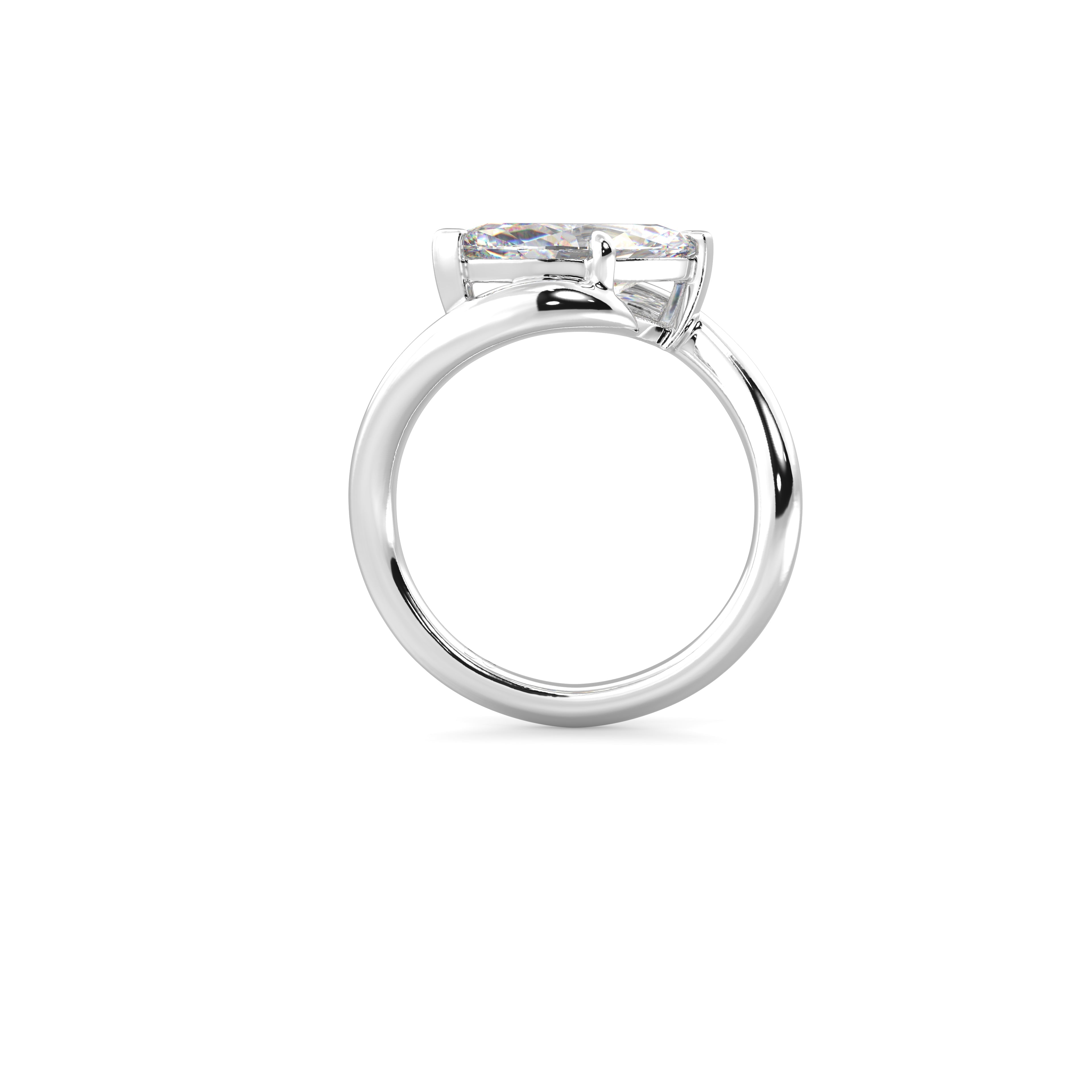 2.0CT East West Marquise Lab Grown Diamond Bypass Engagement Ring