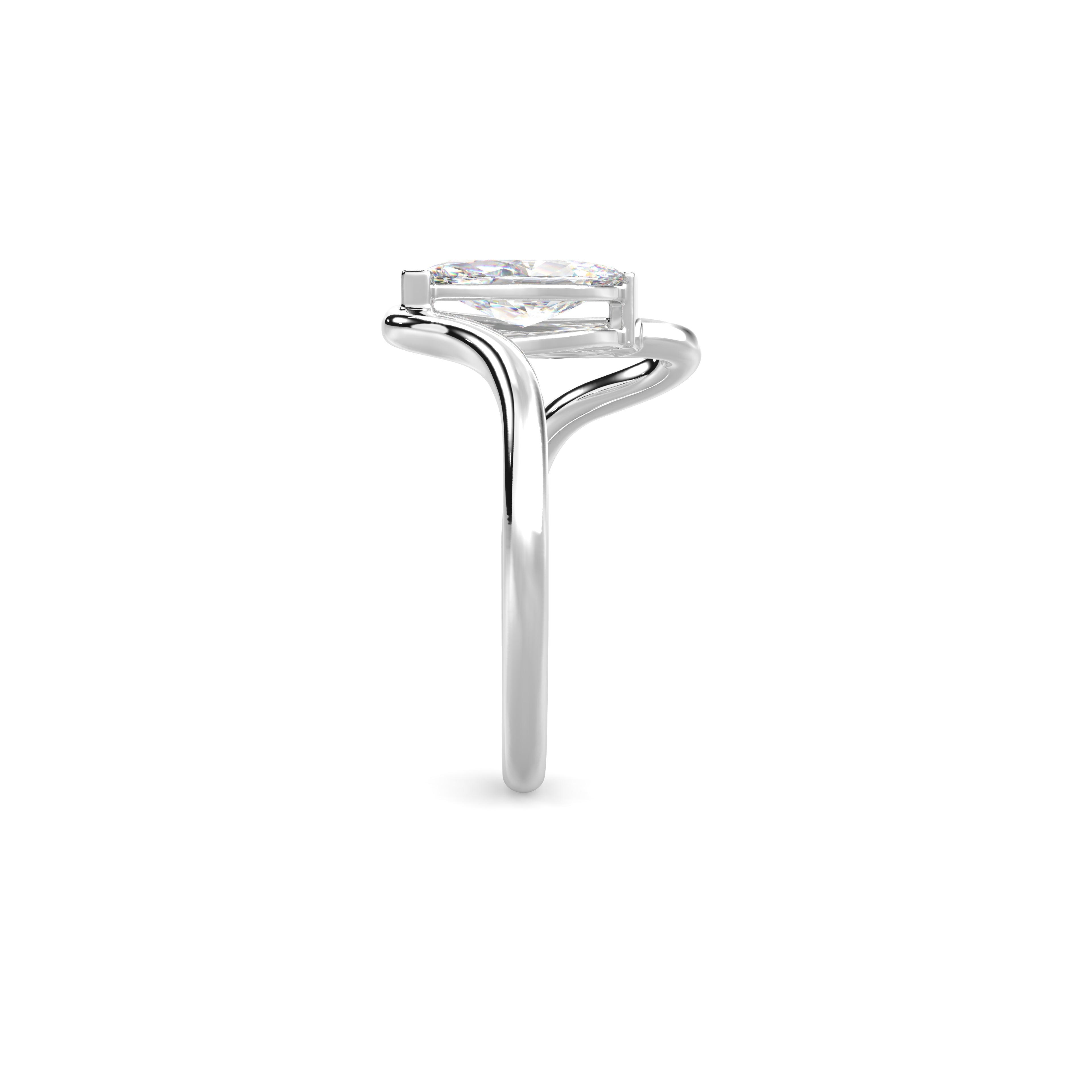 2.0CT Marquise Lab Grown Diamond Bypass Engagement Ring