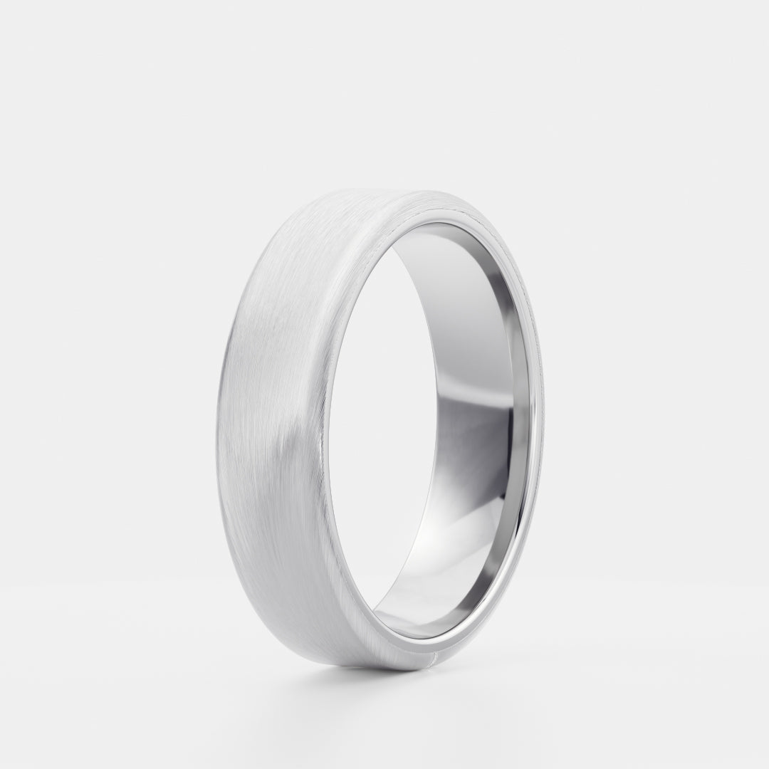 Brushed Finish Soft Chamfered Edge Men's Wedding Band