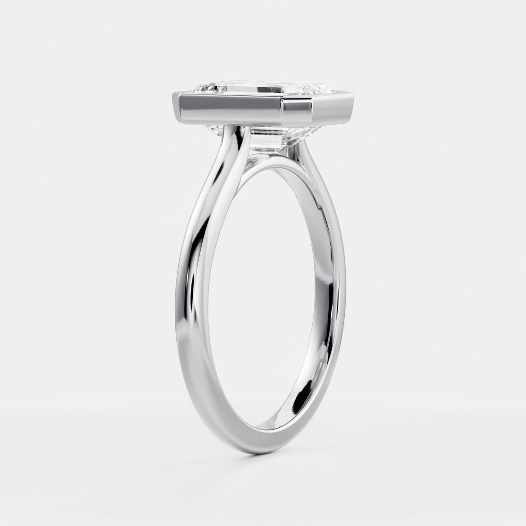 The Audrey Ring - Emerald Bezel Solitaire