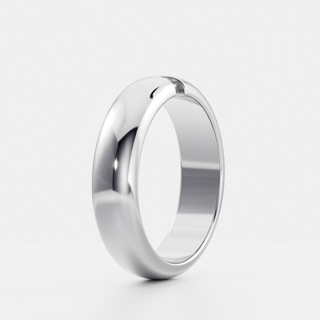 Round Cut Floating Lab Grown Diamond Men's Wedding Band
