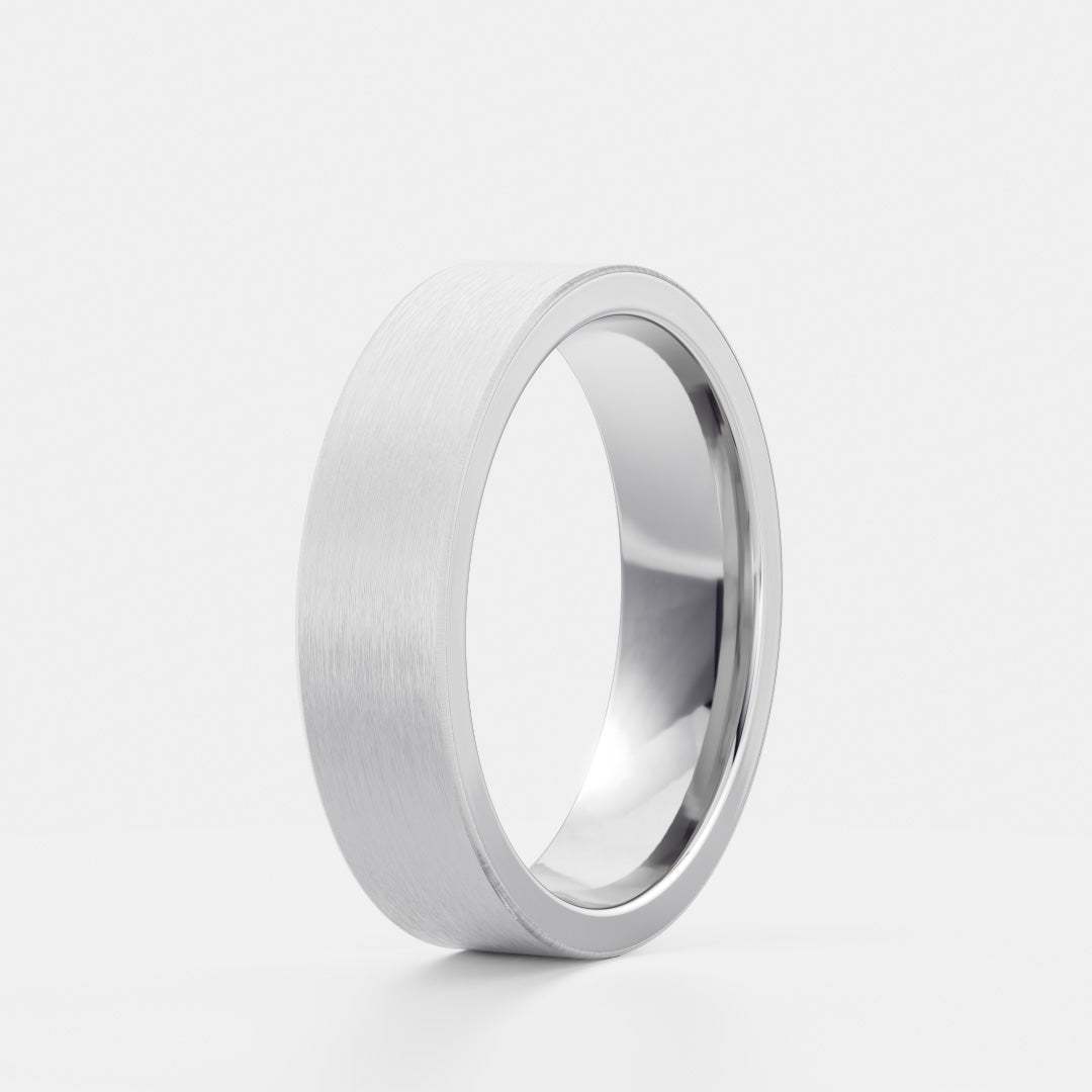 14K Solid Gold Comfort Fit Matte Finish Men's Wedding Band