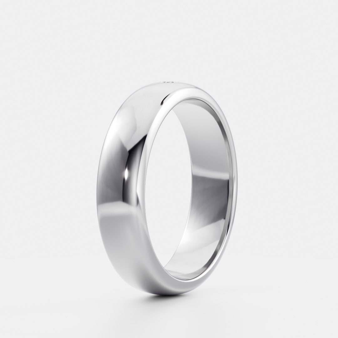 Round Lab Grown Diamond Classic Comfort Fit Men's Wedding Band