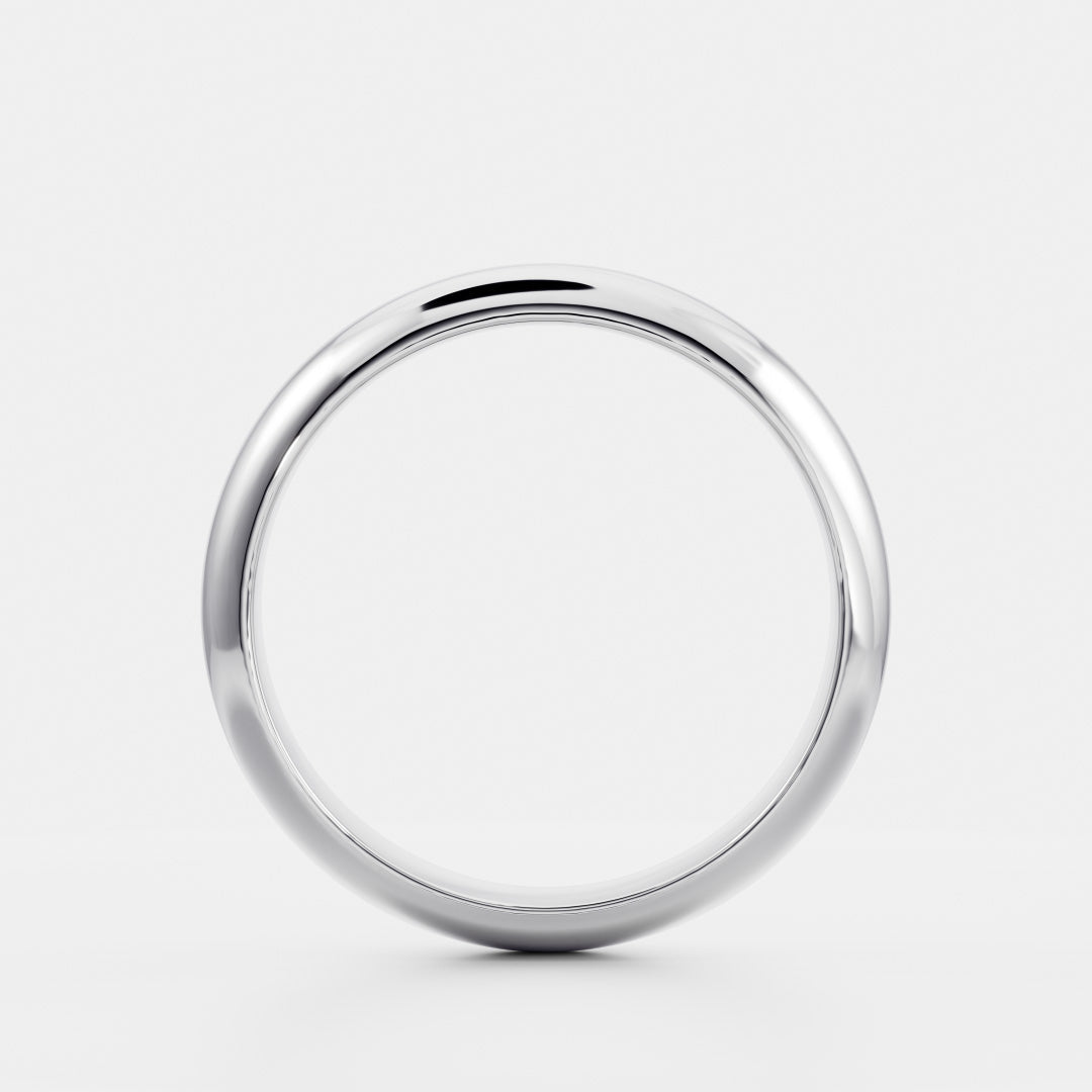 14K Solid Gold Comfort Fit Domed Men's Wedding Band