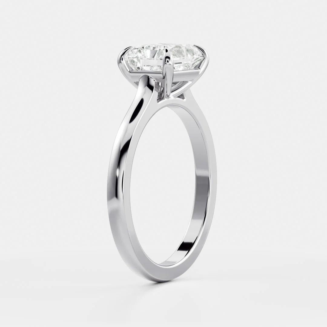 1.0CT East West Radiant Lab Grown Diamond Solitaire Engagement Ring