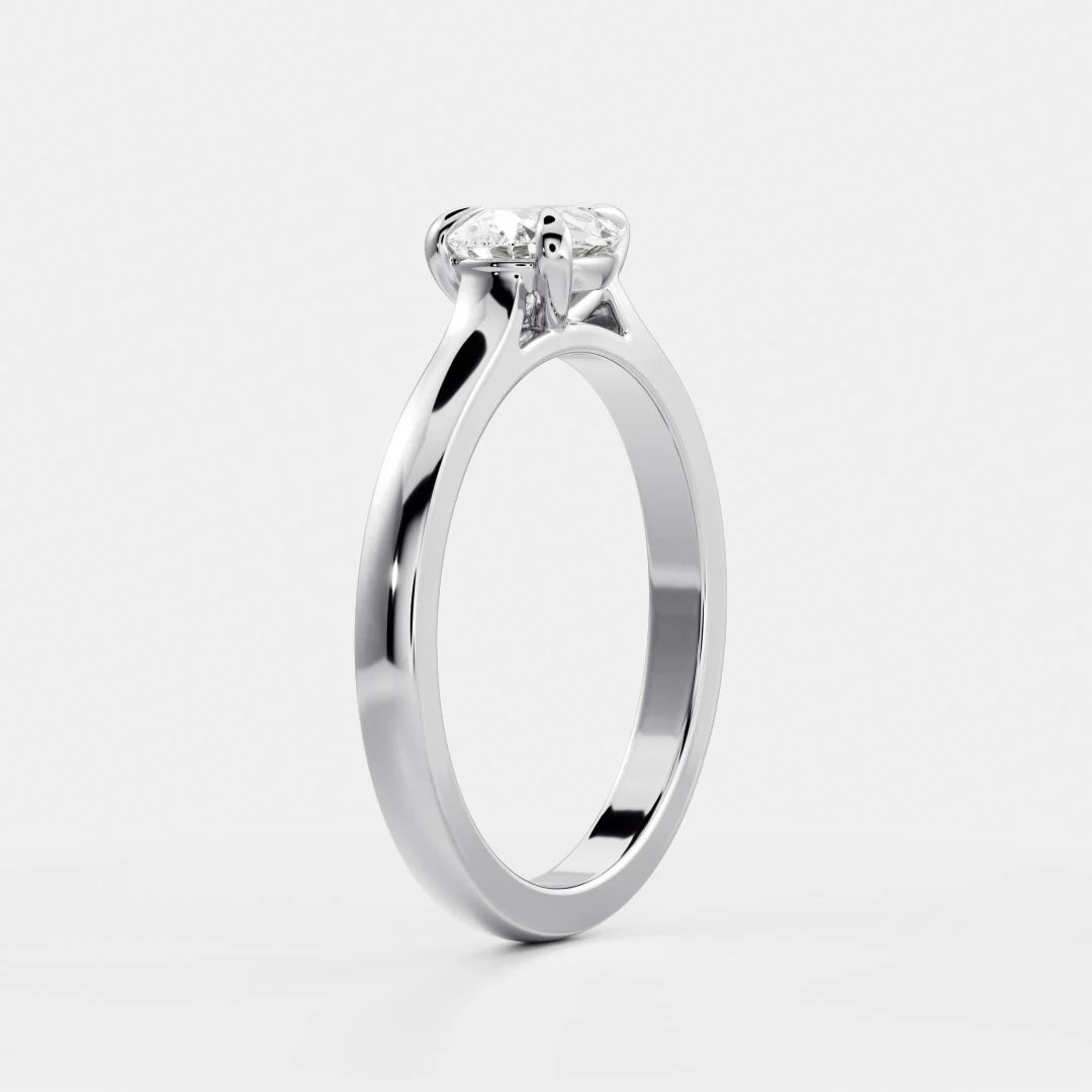 1.0CT East West Pear Lab Grown Diamond Cathedral Engagement Ring