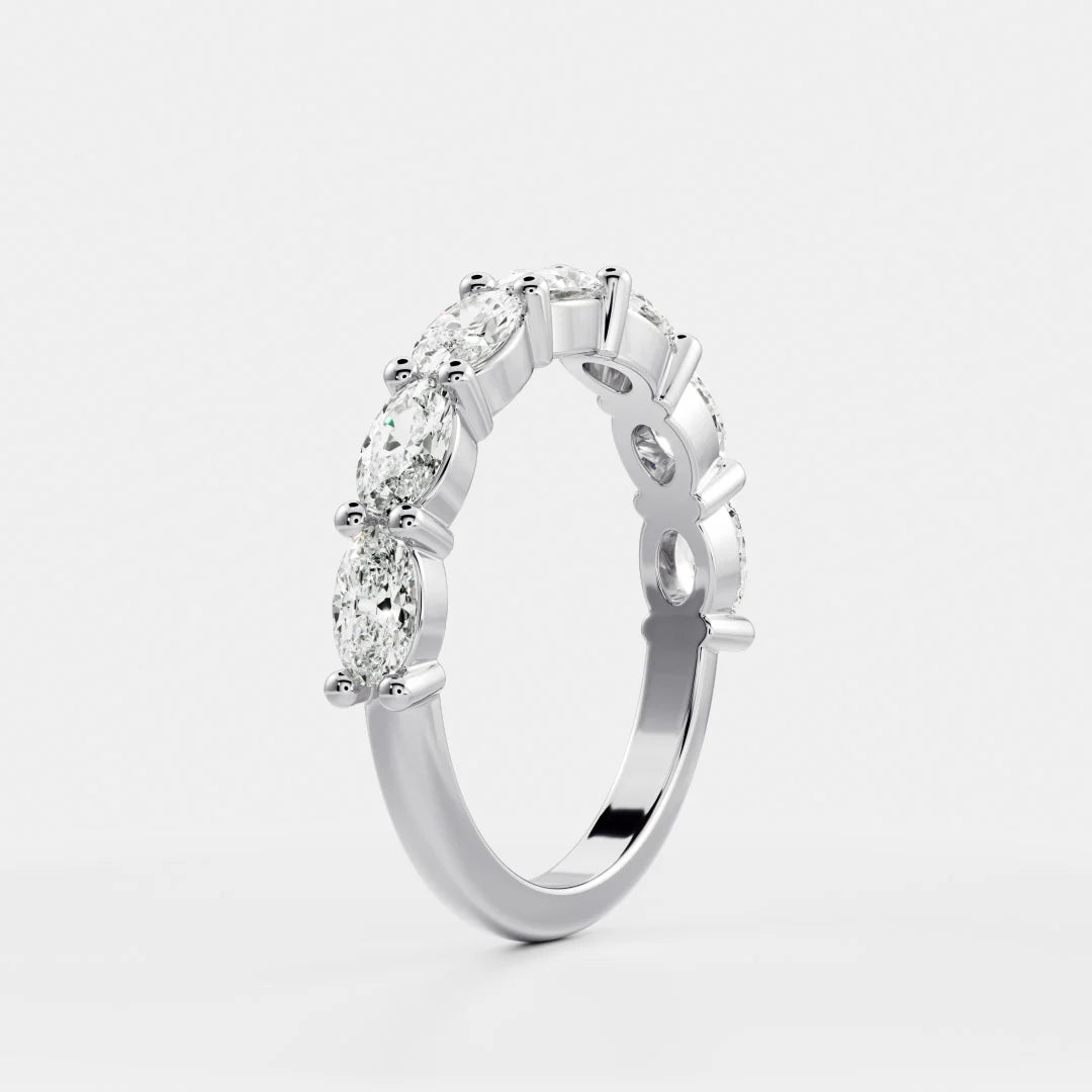 Horizontal Oval Lab Grown Diamond Wedding Band