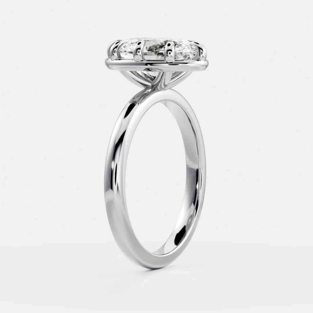 2.50CT Oval Cut Lab Grown Diamond Bezel Solitaire Engagement Ring