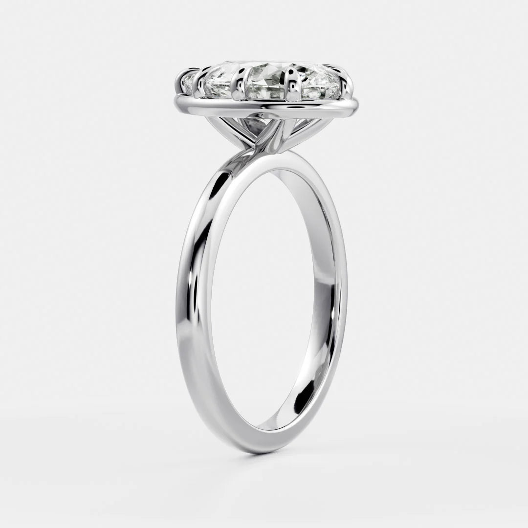 2.50CT Pear Cut Lab Grown Diamond Bezel Solitaire Engagement Ring