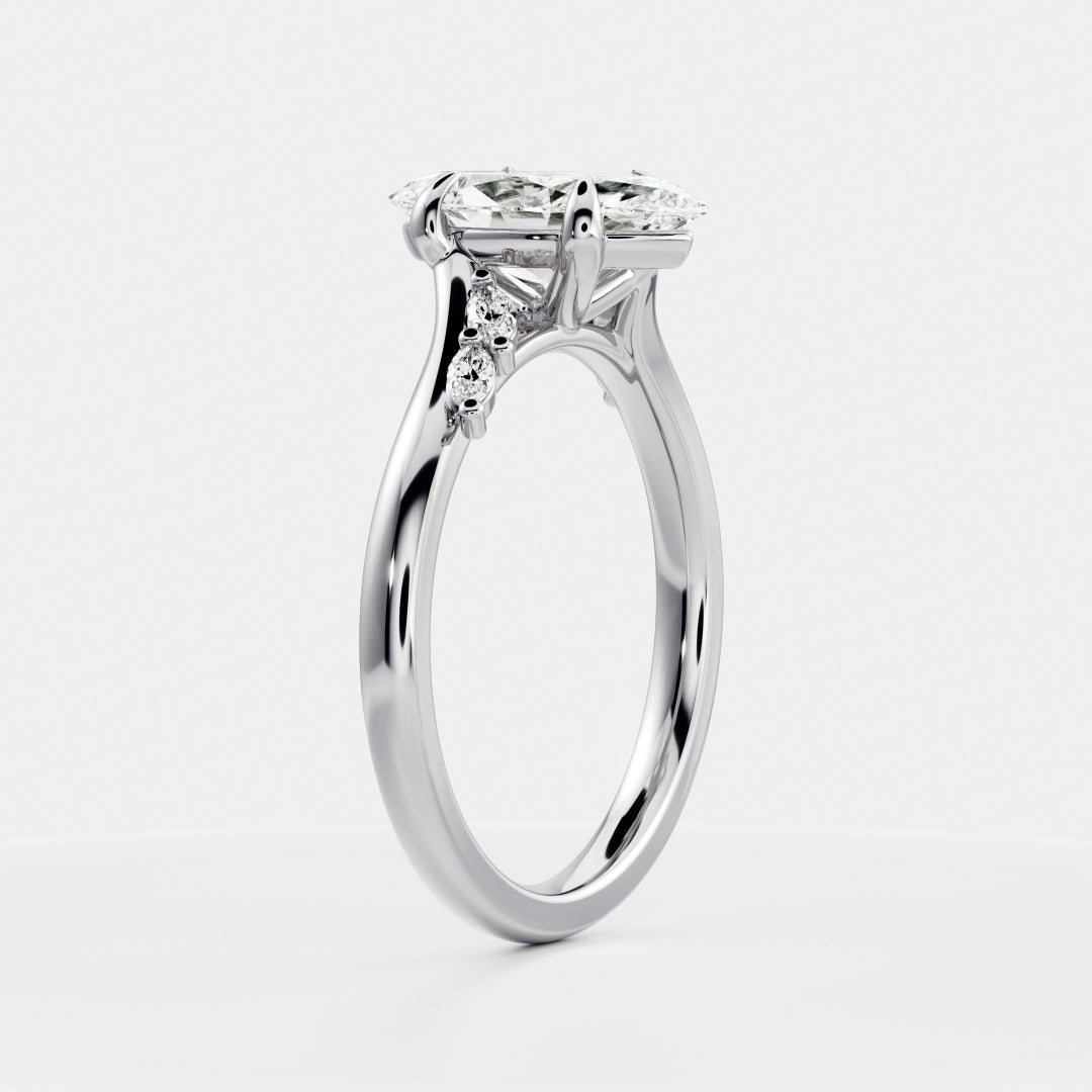 2.0CT Marquise Lab Grown Diamond Twisted Band Engagement Ring