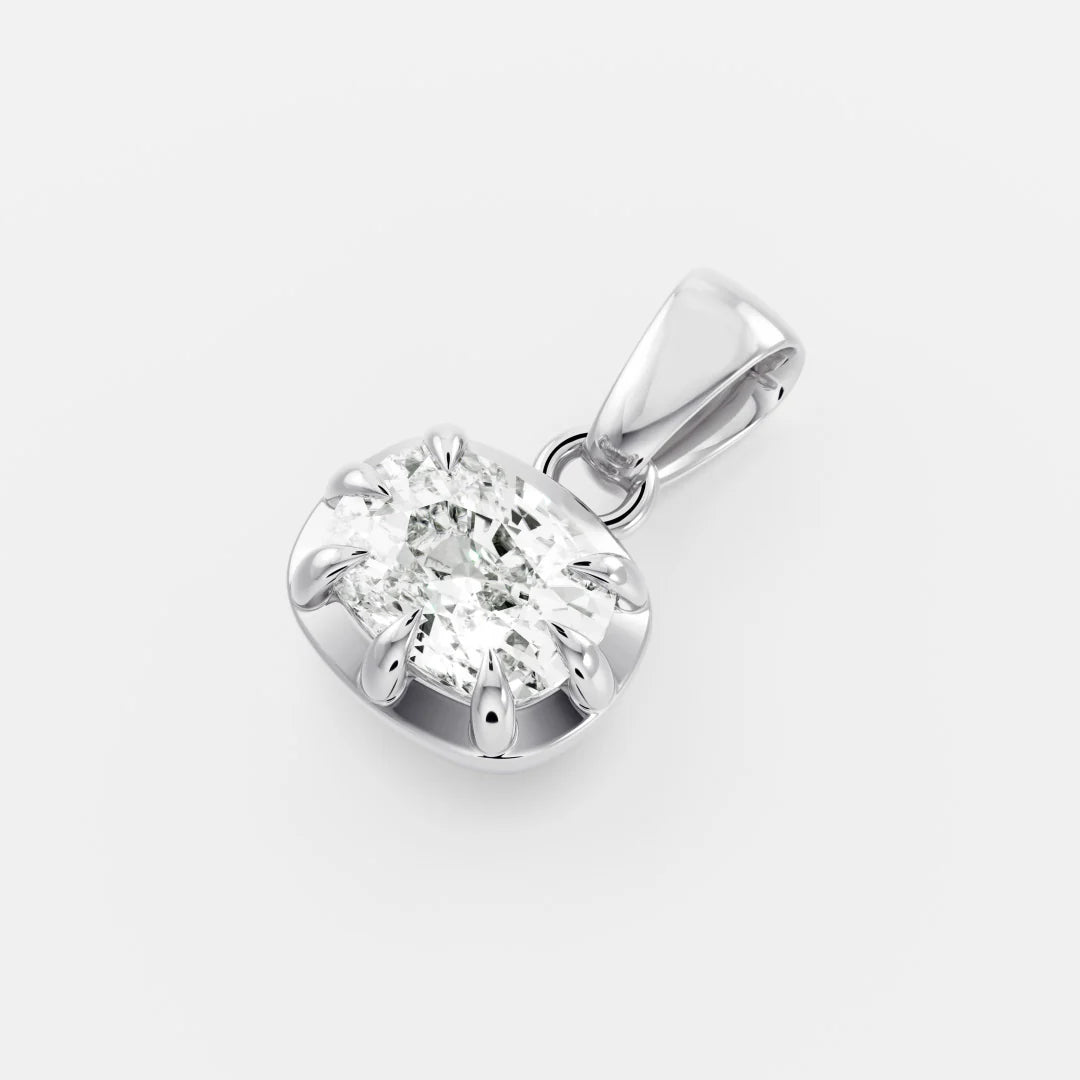 1.0CT Bezel Set Elongated Cushion Cut Lab Grown Diamond Pendant