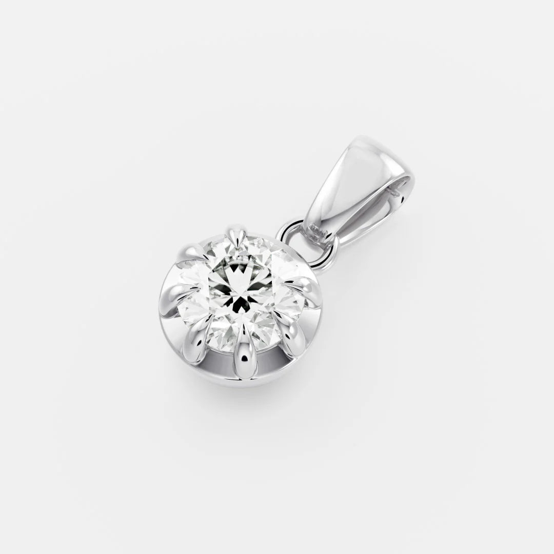 1.0CT Bezel Set Round Cut Lab Grown Diamond Pendant