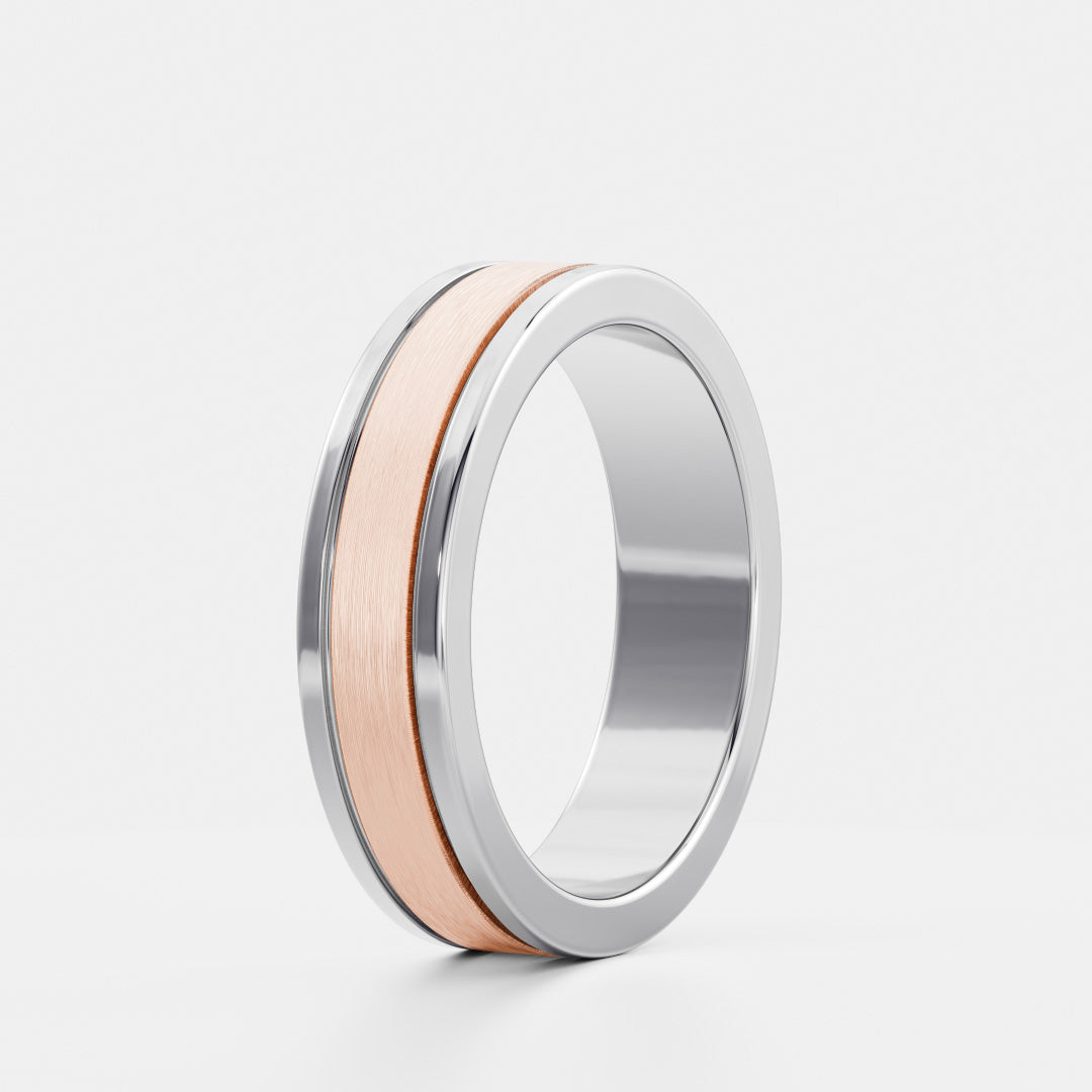 14K Solid Gold Comfort Fit Brushed Finish Men's Wedding Band