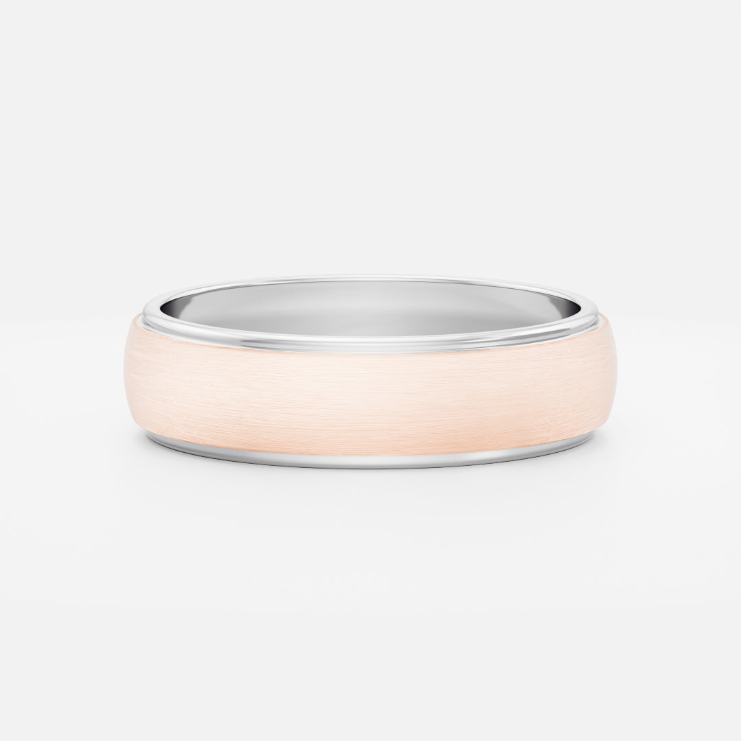 18K Solid Gold Brushed Finish Comfort Fit Men's Wedding Band