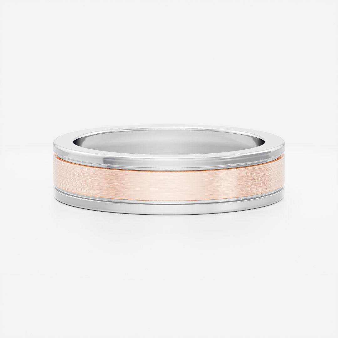 14K Solid Gold Comfort Fit Brushed Finish Men's Wedding Band