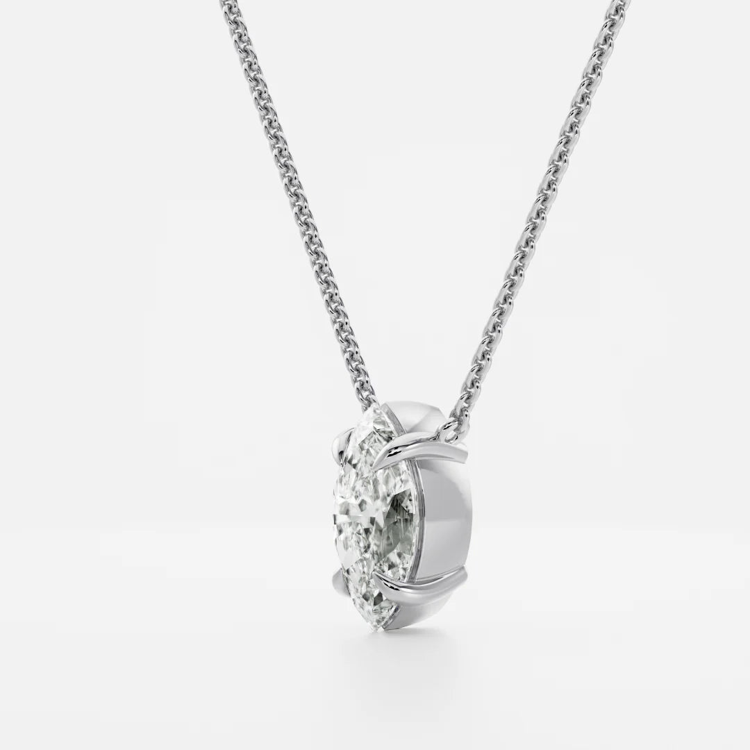 1.0CT Marquise Cut Lab Grown Diamond Pendant Necklace