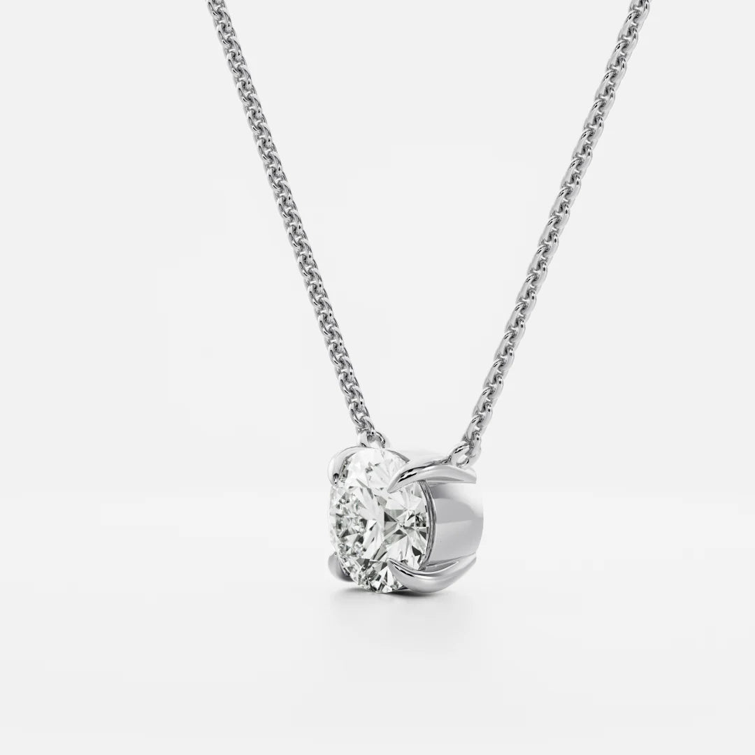 1.0CT Round Cut Lab Grown Diamond Pendant Necklace