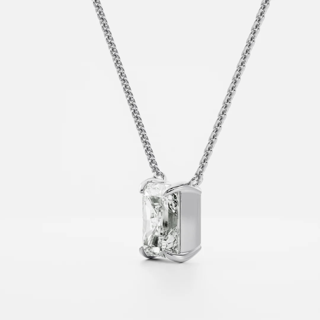 1.0CT Radiant Cut Lab Grown Diamond Pendant Necklace
