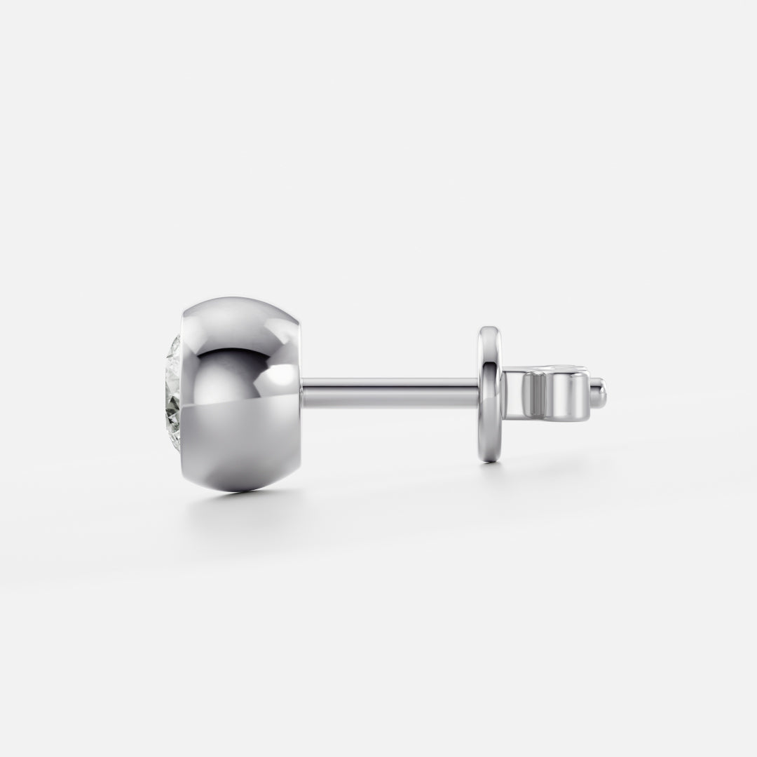 Round Lab Grown Diamond Bezel Stud Earrings