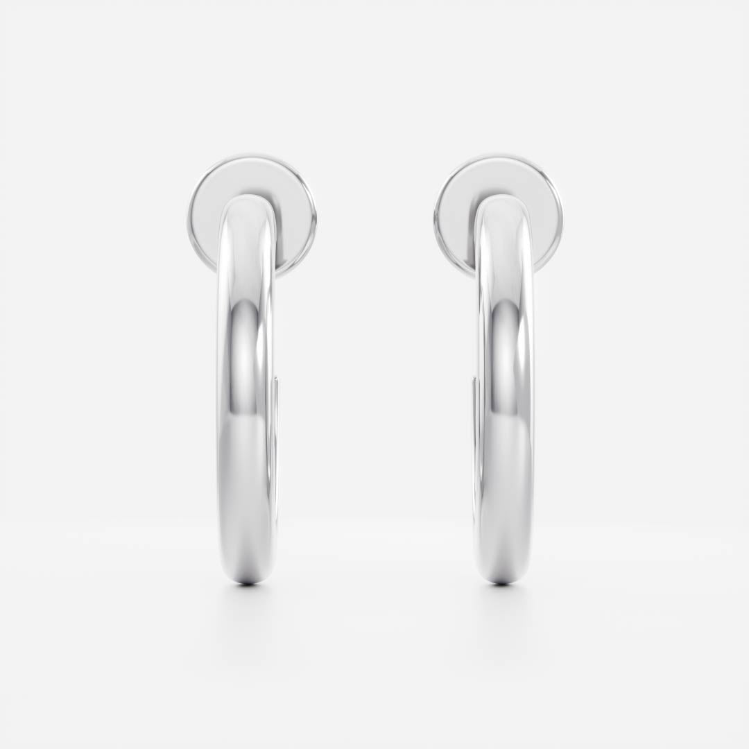 18K Solid Gold Classic Hoop Earrings