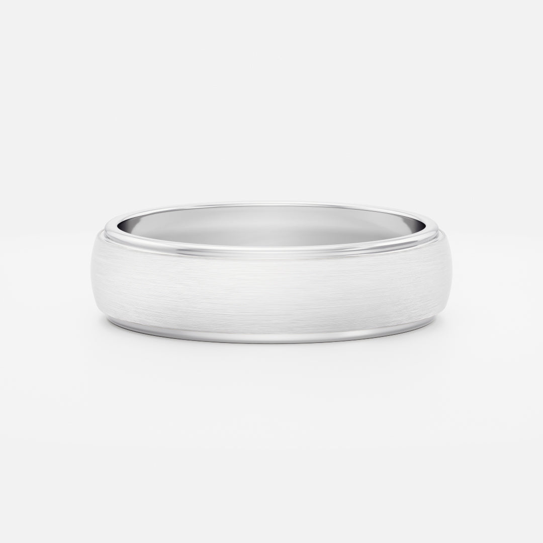 18K Solid Gold Brushed Finish Comfort Fit Men's Wedding Band
