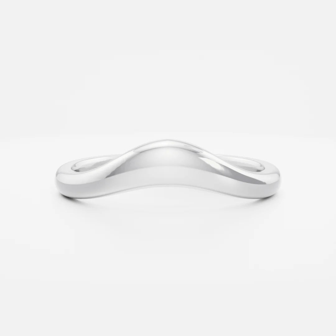 14K Solid Gold Curved Wedding Band