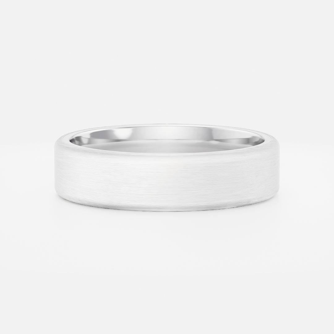 Brushed Finish Soft Chamfered Edge Men's Wedding Band