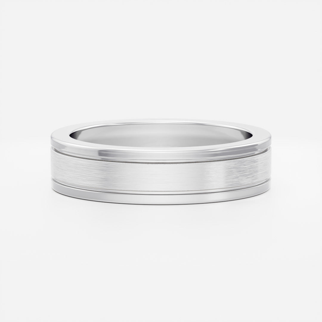 14K Solid Gold Comfort Fit Brushed Finish Men's Wedding Band