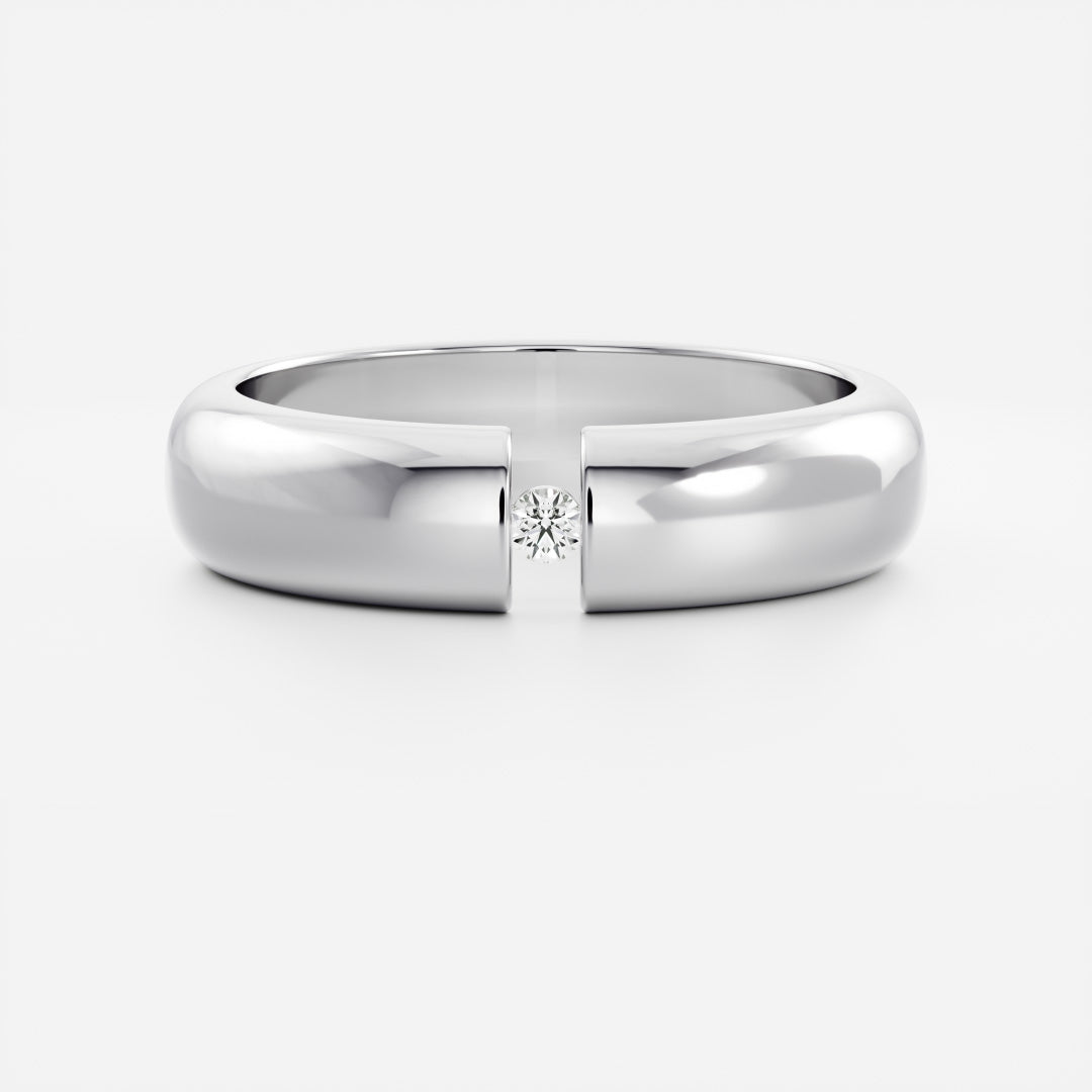Round Cut Floating Lab Grown Diamond Men's Wedding Band