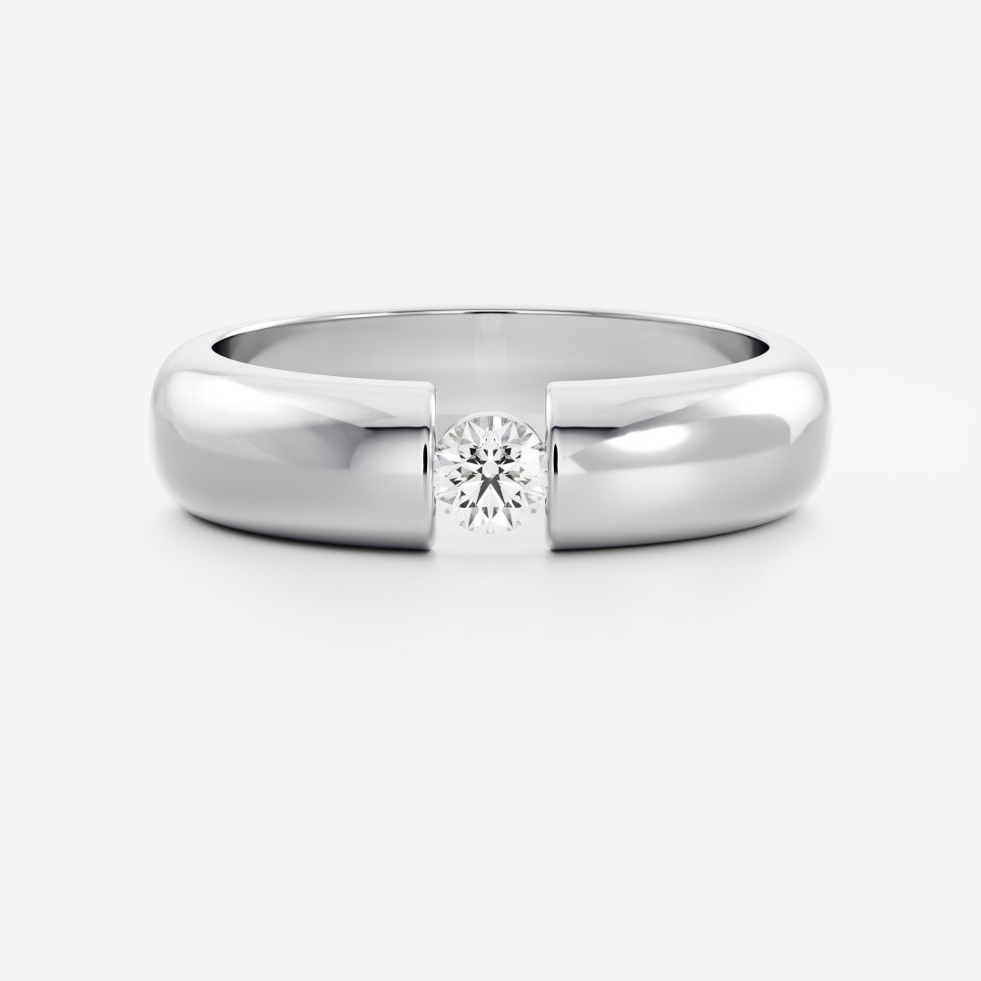 Round Cut Floating Lab Grown Diamond Men's Wedding Band