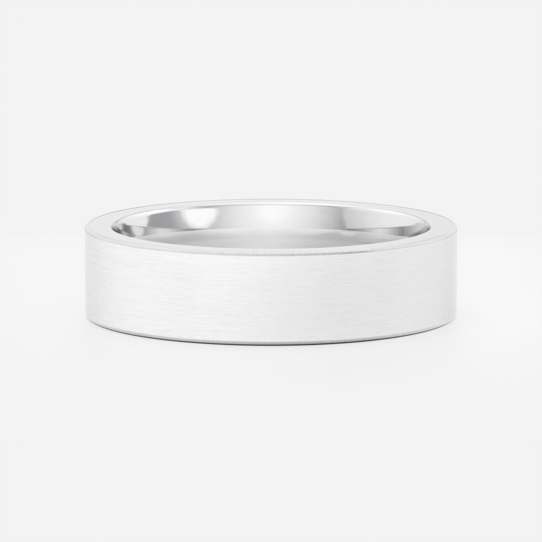 14K Solid Gold Comfort Fit Matte Finish Men's Wedding Band