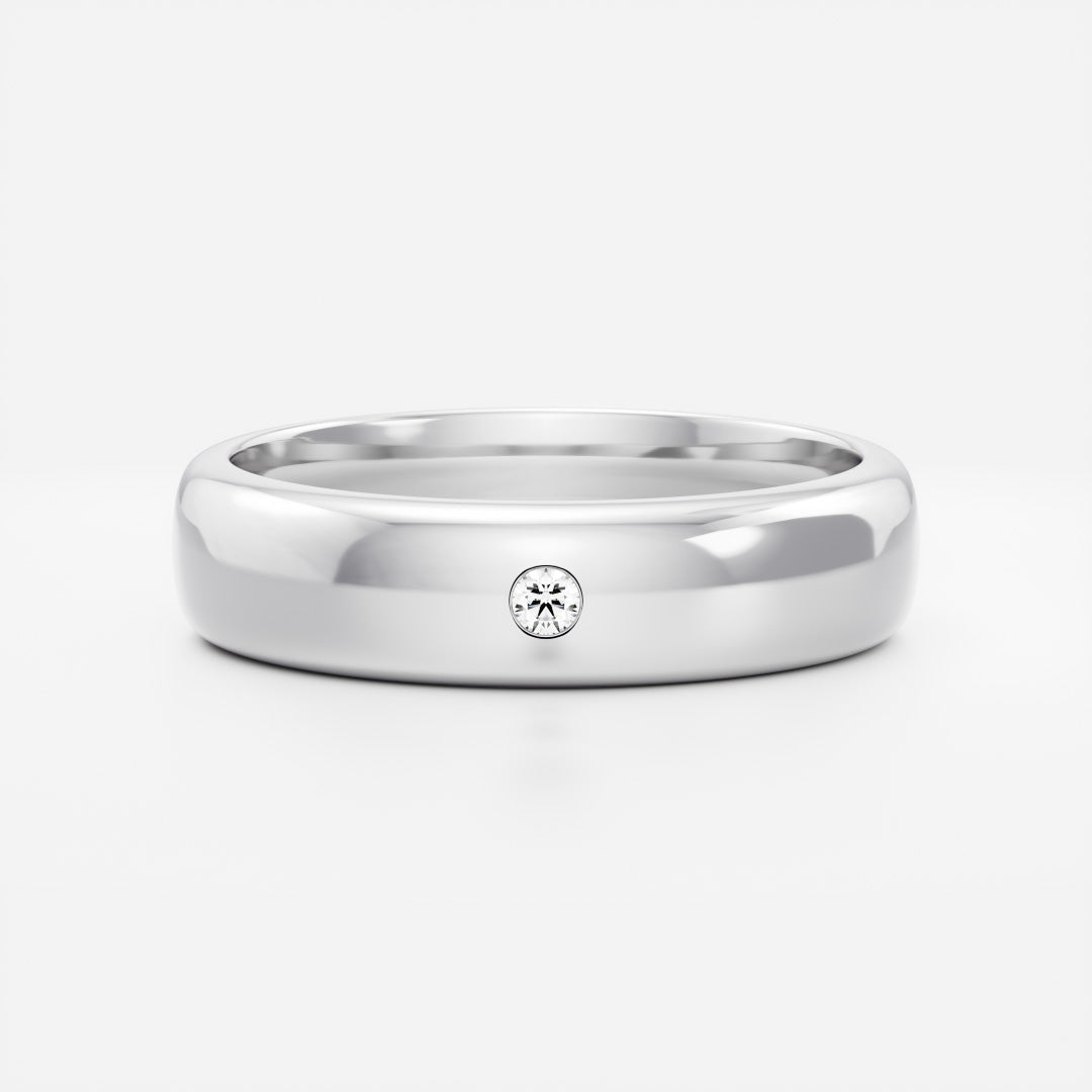 Round Lab Grown Diamond Classic Comfort Fit Men's Wedding Band