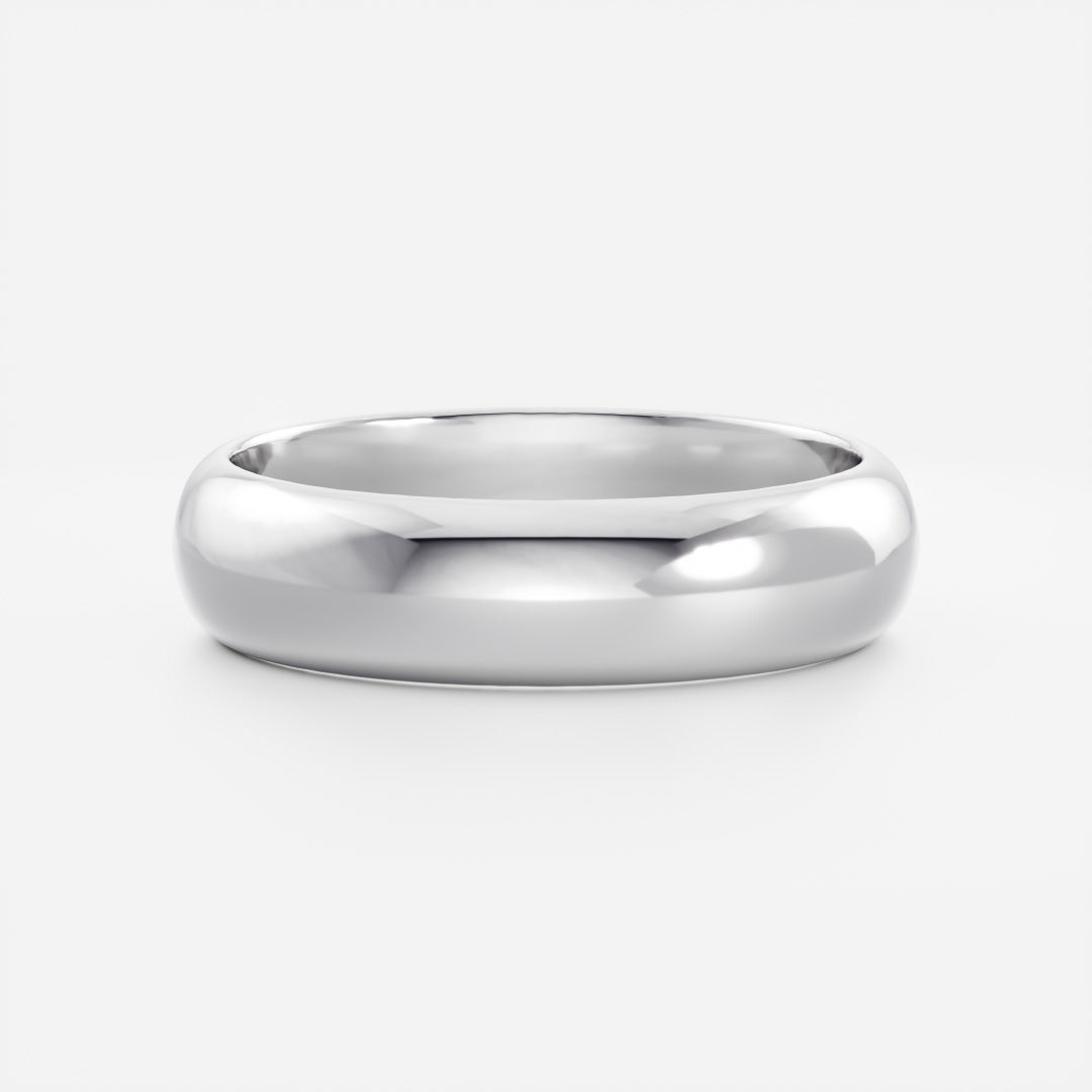 14K Solid Gold Comfort Fit Domed Men's Wedding Band