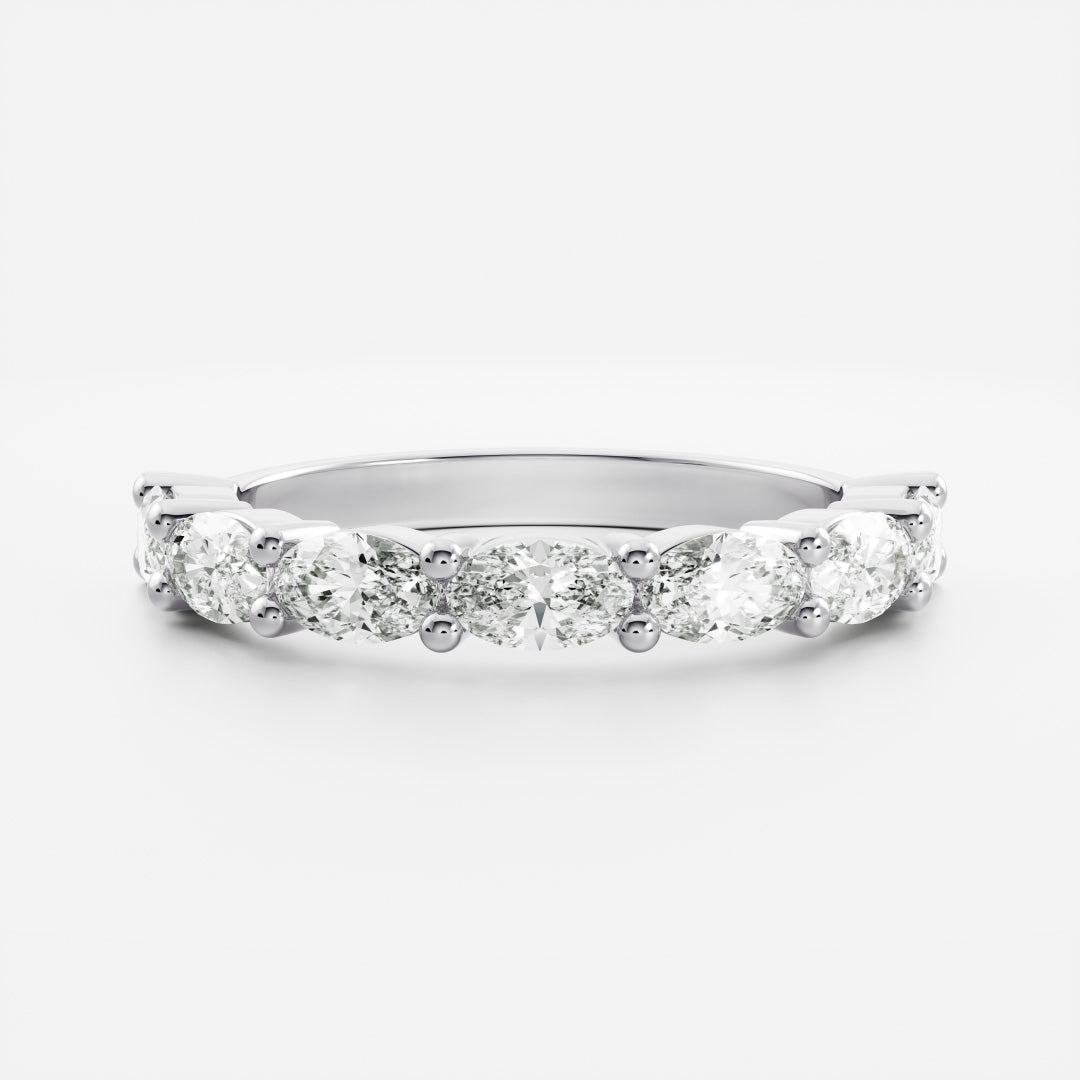 The Genevieve Ring - Horizontal Oval Wedding Band